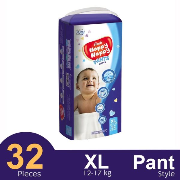 Happy Nappy (XL Size) (12-20Kg) (32Pcs)Pant System