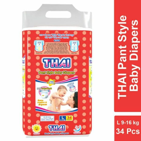 Thai L (9-16kg) 34 pcs Baby Diapers (Pant Style)