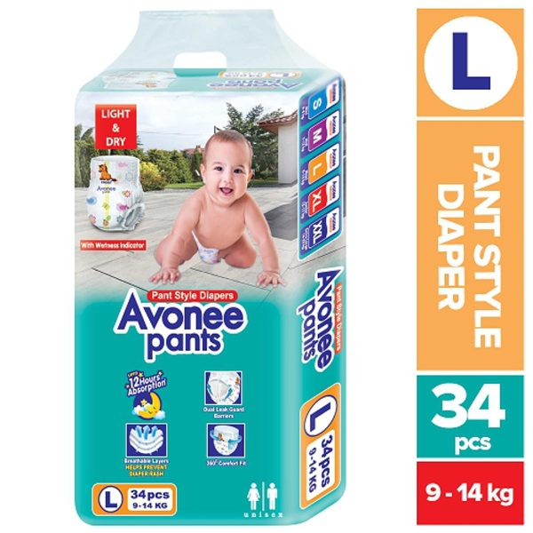 Avone Pant Diaper Maxi (L) (9-14 kg) - 34pcs