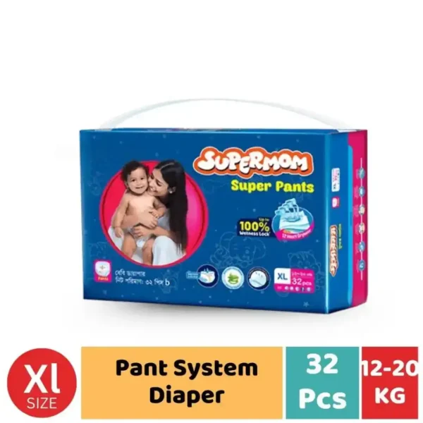 Supermom xl Size (12-20)kg 32pcs baby Diaper.